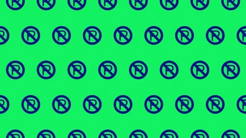 Seamless loop pattern of Parking icons on a green screen Video stock 291594866