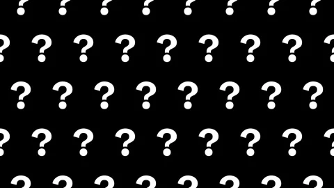 Seamless loop pattern of Question marks on a black background Stock Footage 283145093