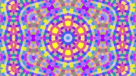 Seamless Loop of Pixel Art Kaleidoscope Meditation Visual Display Stock Footage 170216418