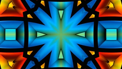 Seamless Loop of Pop Art Pattern Embossed 3D Kaleidoscope Background Stock Footage 197729757
