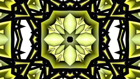 Seamless Loop of Pop Art Pattern Embossed 3D Kaleidoscope Background Video stock 197729775