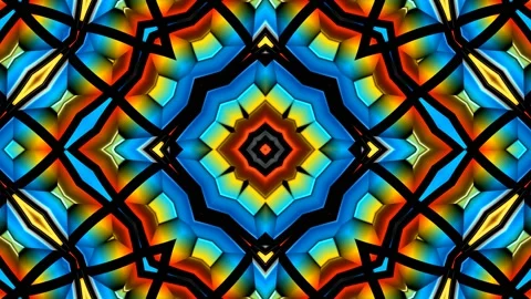 Seamless Loop of Pop Art Pattern Embossed 3D Kaleidoscope Background Stock Footage 197730329