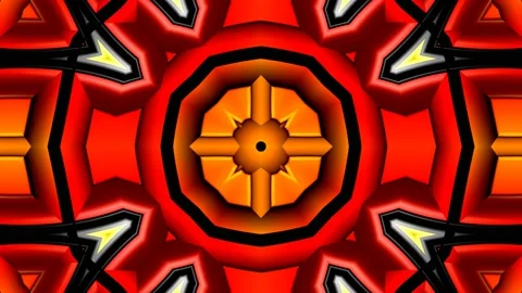 Seamless Loop of Pop Art Pattern Embossed 3D Kaleidoscope Background 스톡 동영상 197730552