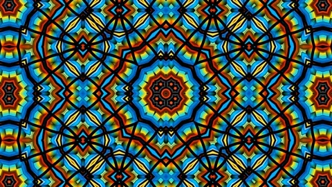 Seamless Loop of Pop Art Pattern Embossed 3D Kaleidoscope Background Stock Footage 197730745