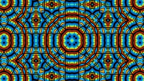 Seamless Loop of Pop Art Pattern Embossed 3D Kaleidoscope Background 스톡 동영상 197730937