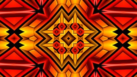 Seamless Loop of Pop Art Pattern Embossed 3D Kaleidoscope Background Video stock 197730955