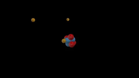 Seamless loop of protons, neutrons and electrons of a lithium atom Stockbeeldmateriaal 107862848