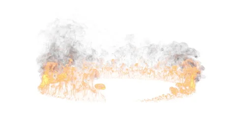 Seamless Loop of Realistic Fire and Smoke on White Background Stock Footage 331839485