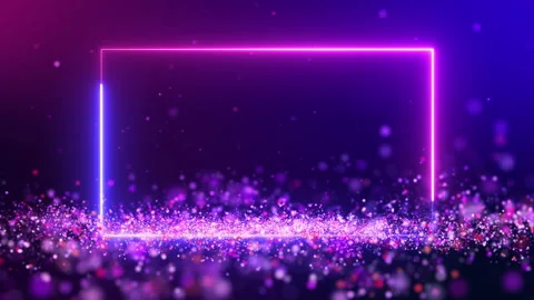 Seamless loop rectangle pink blue neon light on dust particle background. Stock Footage 211913511