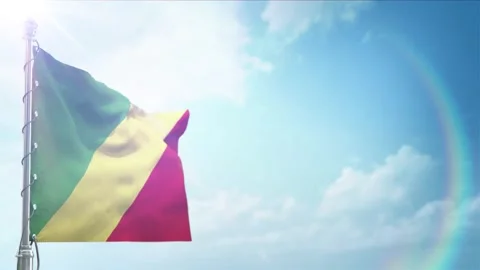 Seamless Loop Of Republic Of The Congo Flag Front View Stock Footage 296934391