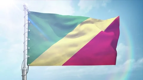 Seamless Loop Of Republic Of The Congo Flag Side Stock Footage 296934396