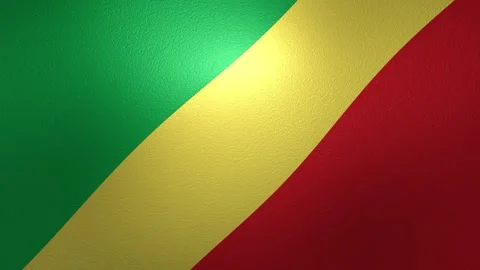 Seamless loop of the Republic of the Congo national flag with a detailed fabric Stock Footage 345759808