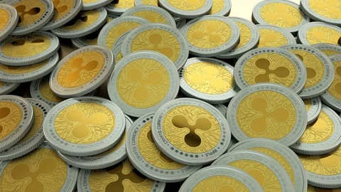 Seamless loop of Ripple crypto currency coin pile Vidéo 89123568