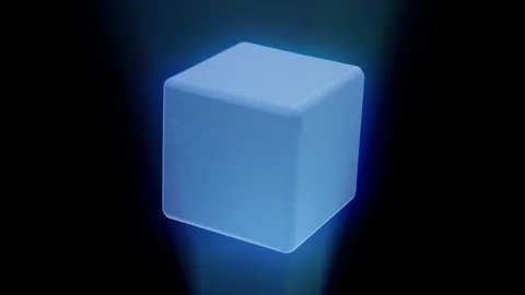 Seamless loop of a rotating 3D cube element. 스톡 동영상 119062027