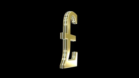 Seamless loop of rotating British pound currency symbol Video stock 106288302