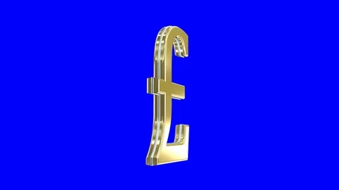 Seamless loop of rotating British pound currency symbol Stock Footage 106288304