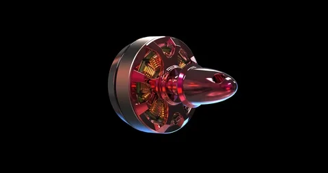 Seamless Loop of a Rotating Brushless Electric Motor of the Copter. Stock Footage 115940371