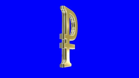 Seamless loop of rotating Russian Ruble currency symbol Video stock 106288354