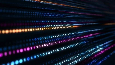 Seamless loop of rows of binary digits going up 스톡 동영상 94062032
