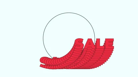 Seamless Loop Sale Text Typo Echo Effect Wave Run Cycle Loop Funny Cartoon .. Stock Footage 229518674