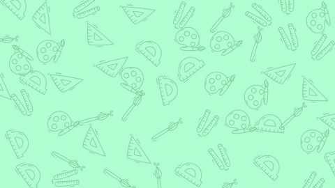 Seamless Loop of Scattered Fast Food Doodles on Mint Green Background. Stock Footage 319218026