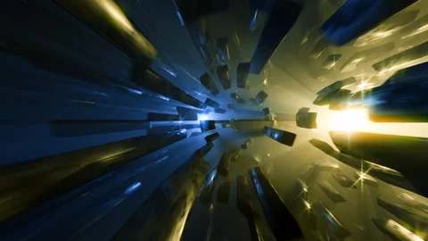 Seamless loop sci-fi flight through hi-t... | Stock Video | Pond5