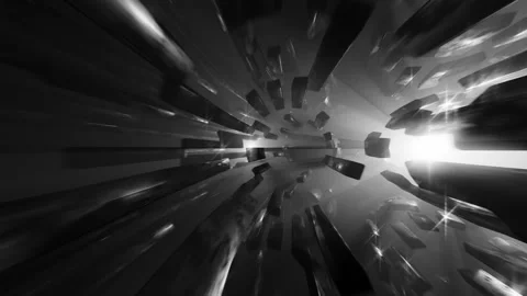 Seamless loop sci-fi flight through hi-tech technology cyberspace tunnel with Stock Footage 252674413