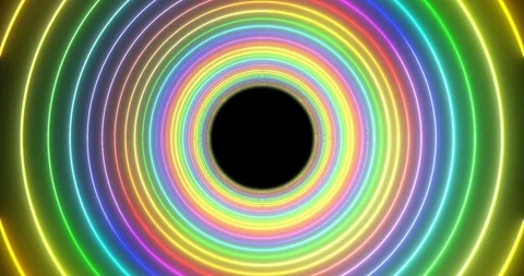 Seamless loop sci-fi futuristic VJ tunnel in seven rainbow colors. Stock Footage 123887032