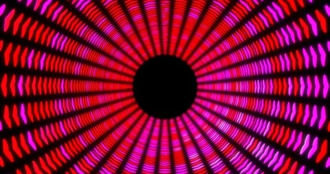 Seamless loop sci-fi futuristic VJ tunnel from hearts in red tones. Stock Footage 123887189