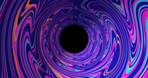Seamless loop sci-fi futuristic VJ tunnel from twisted color lines Stock Footage 123887248