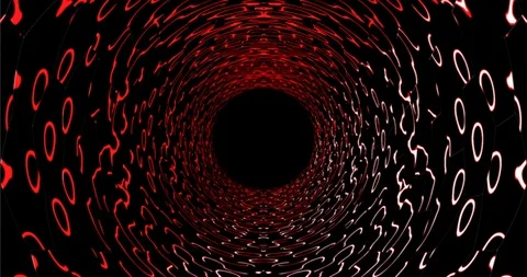 Seamless loop sci-fi futuristic enegry VJ tunnel in red tones. Stock Footage 123887298