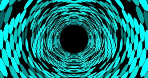 Seamless loop sci-fi futuristic hexagon grid VJ tunnel in blue tones. Stock Footage 124027434