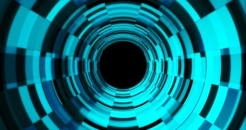 Seamless loop sci-fi futuristic VJ tunnel in blue tones. Stock Footage 124503275
