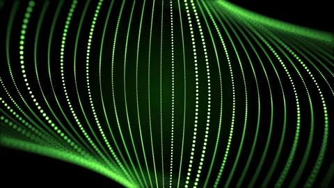 Seamless loop screensaver with abstract green structure made of glowing curves Stock Footage 272443817