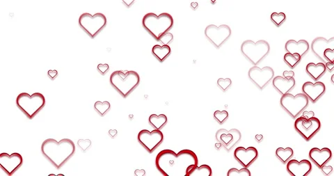 Seamless loop slow hearts symbols on white background Stock Footage 229764398