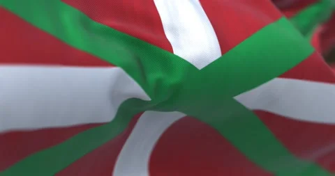 Seamless loop in slow motion of the Basque Country flag waving Stock Footage 236625748