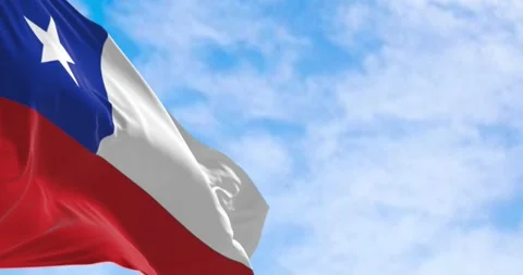 Seamless loop in slow motion of Chile national flag waving Stock-Footage 244455090