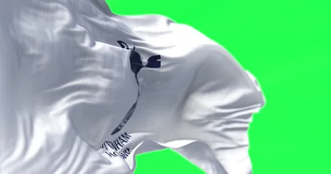 Seamless loop in slow motion with the flag of Tottenham Hotspur waving Stock Footage 196723963