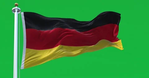 Seamless loop in slow motion of Germany flag waving isolated on green backg.. Stock Footage 238828279