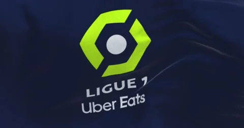 Seamless loop in slow motion of Ligue 1 flag waving in the wind Stock Footage 239457482