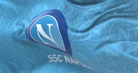 Seamless loop in slow motion of Napoli football club waving Stock Footage 238081640