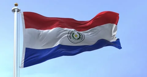 Seamless loop in slow motion of Paraguay national flag waving Stock-Footage 237692436