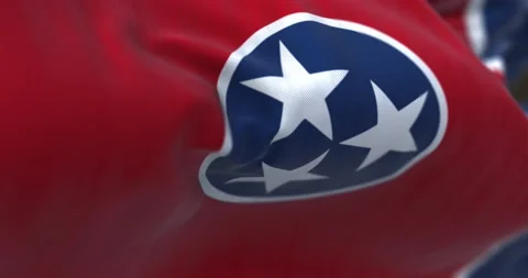 Seamless loop in slow motion of the Tennessee state flag waving Stock Footage 237514090