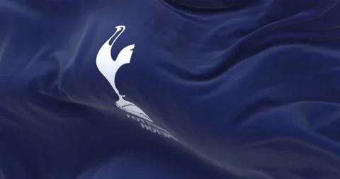 Seamless loop in slow motion of the Tottenham Hotspur flag waving Stock Footage 235313781