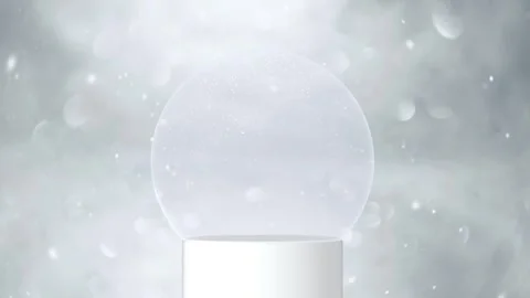 Seamless loop snow globe with snowflakes Stock Footage 323963365