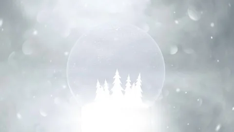 Seamless loop snow globe with snowy christmas trees animation Stock Footage 339714297