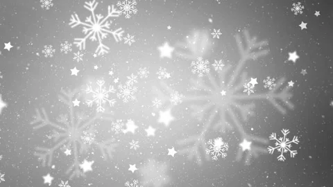 Seamless loop snowflakes and flicker stars copy space background Stock Footage 324527327