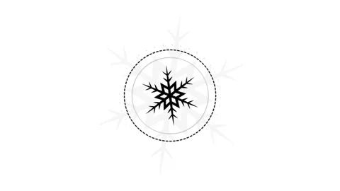 Seamless loop snowflakes motion graphic element on white background Video stock 344528751
