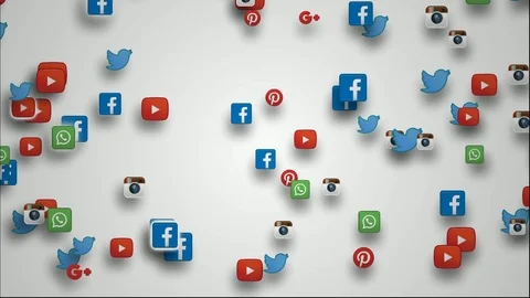 Seamless Loop Of Social Media App Icons Moving Stock Footage 90278557