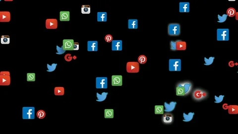 Seamless Loop Of Social Media App Icons Moving Stock Footage 90284129